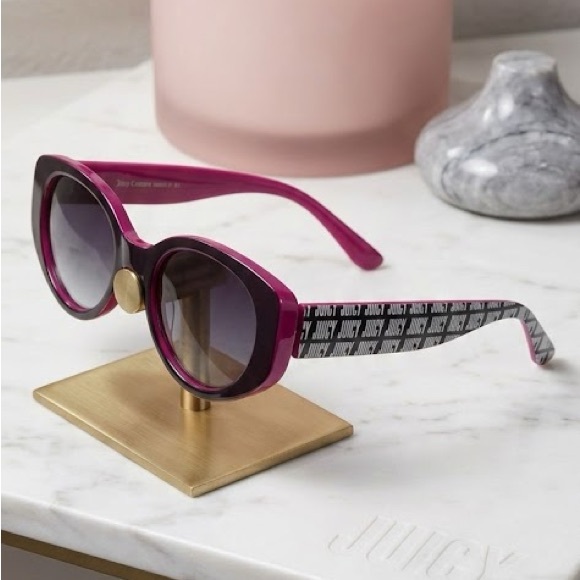 Rare Y2K Juicy Couture Fuchsia and Black Patterned Sunglasses
